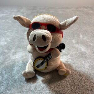 Gemmy Pig Plush Banjo Player Sunglasses Bandana Animated Musical‎ 7Inch